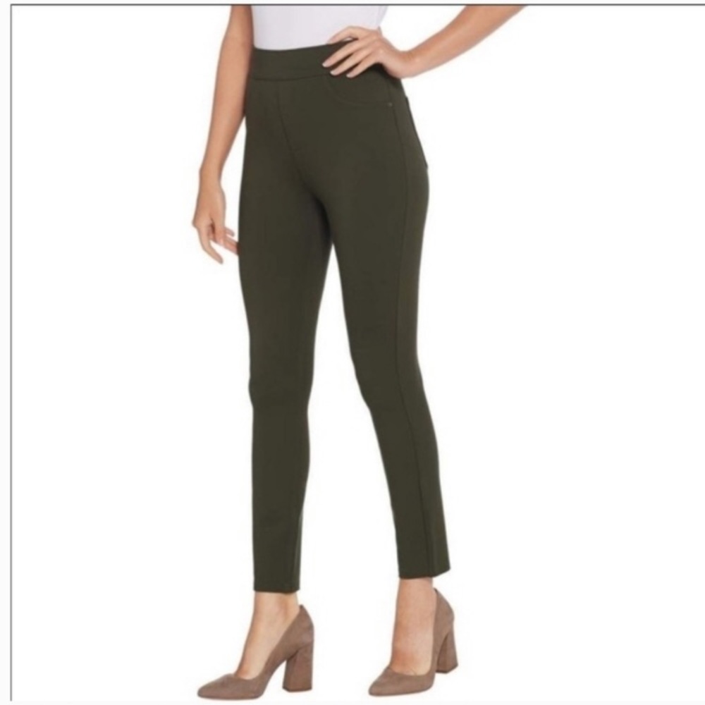 Spanx Ponte Leggings in olive green
